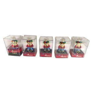 Vintage Santas Workbench Jack In The Box Blown Glass Christmas Ornament Set Of 5